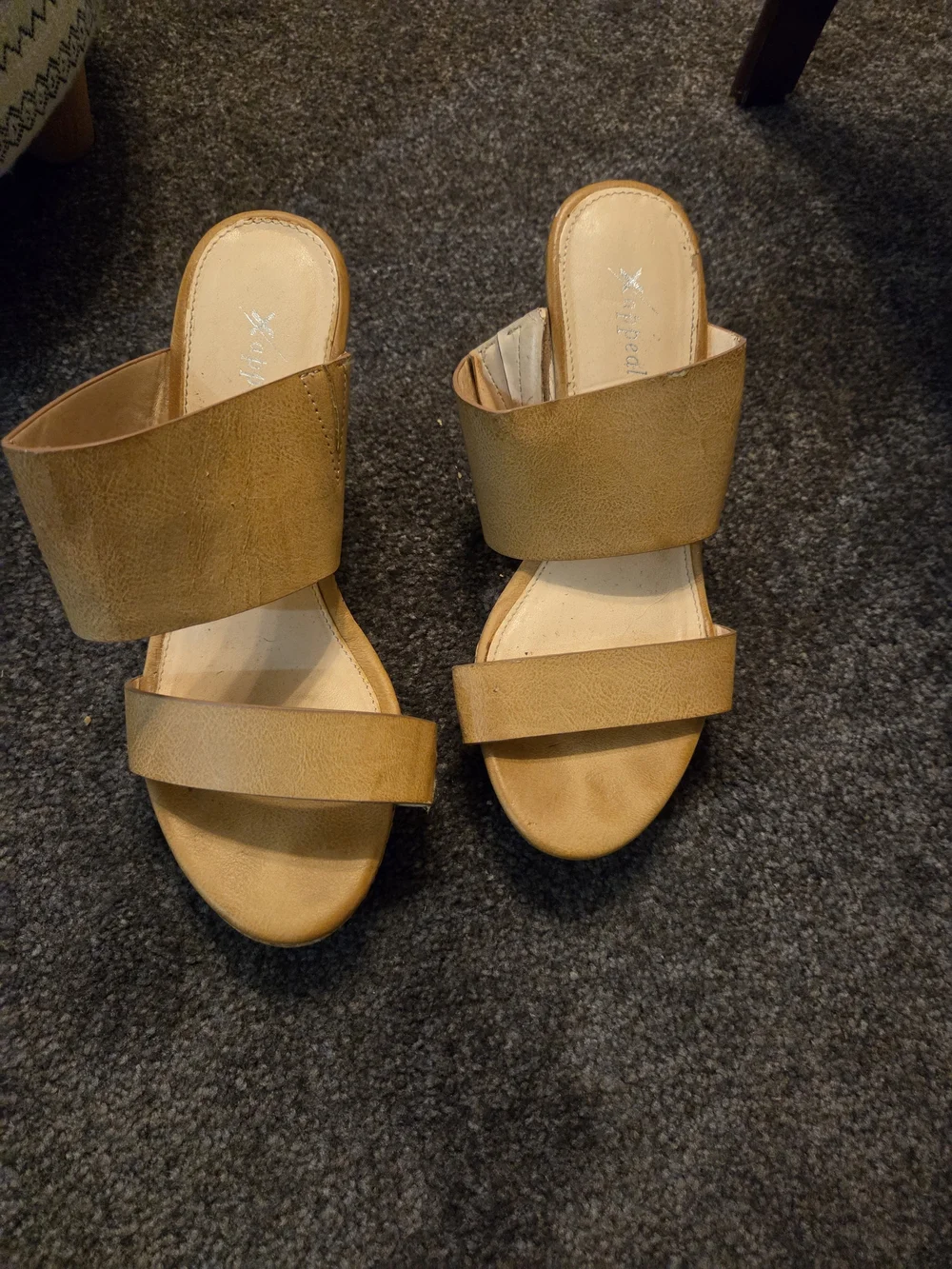 Xappeal Tan Slide Sandals